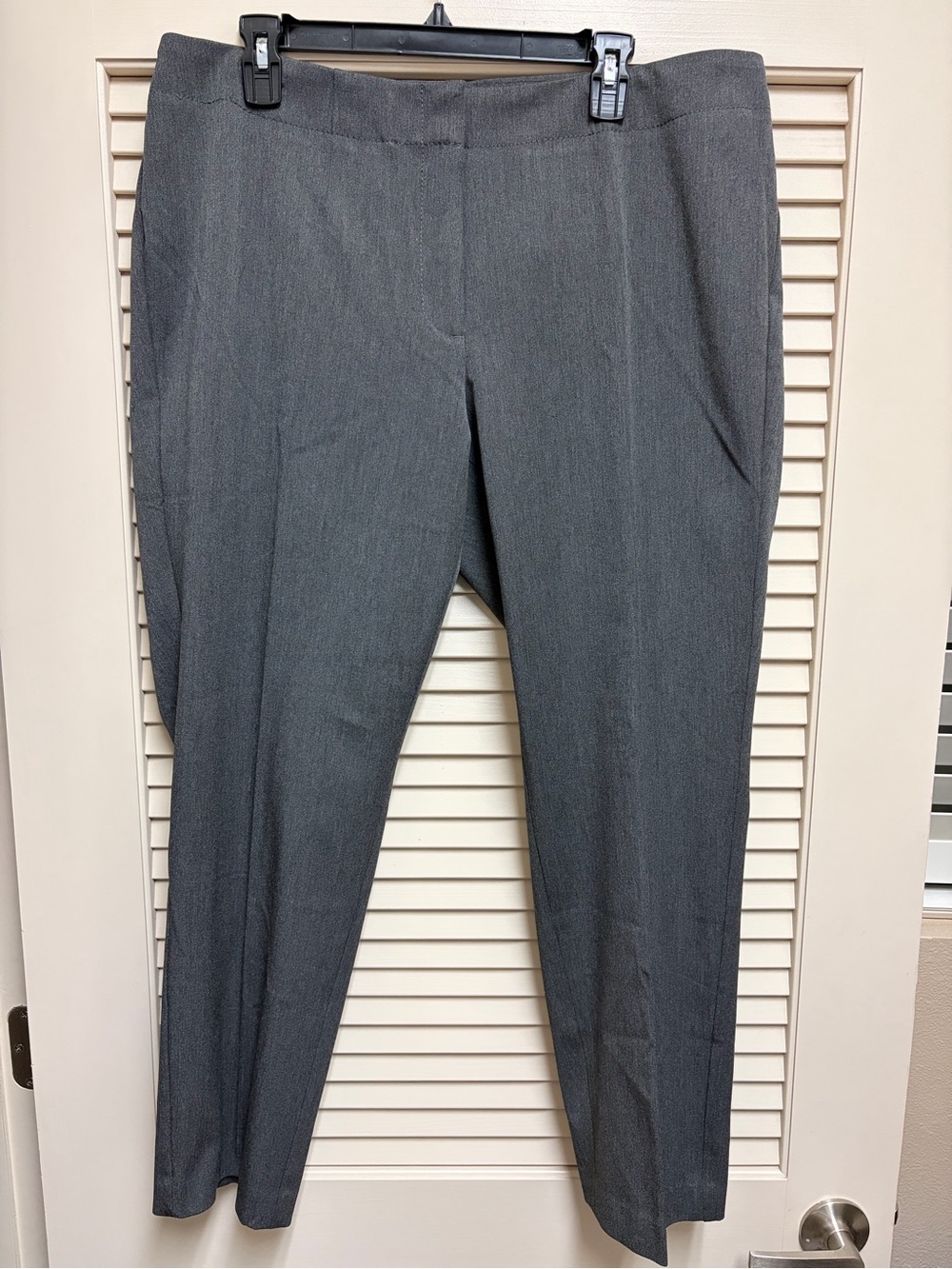 Talbots Women Petites Gray Career Dress Pants 16WP Pull On Stretch Straight Leg